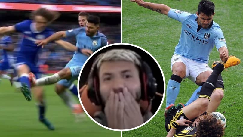Sergio Aguero Reacts To His Worst Ever Tackles With David Luiz Standing Out Sportbible