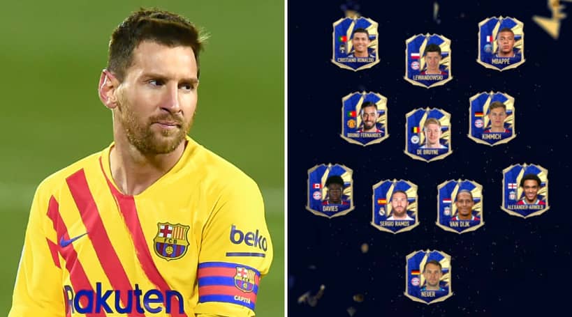 Fifa 21 Lionel Messi Misses Out On Fifa Team Of The Year S Starting Xi For First Time