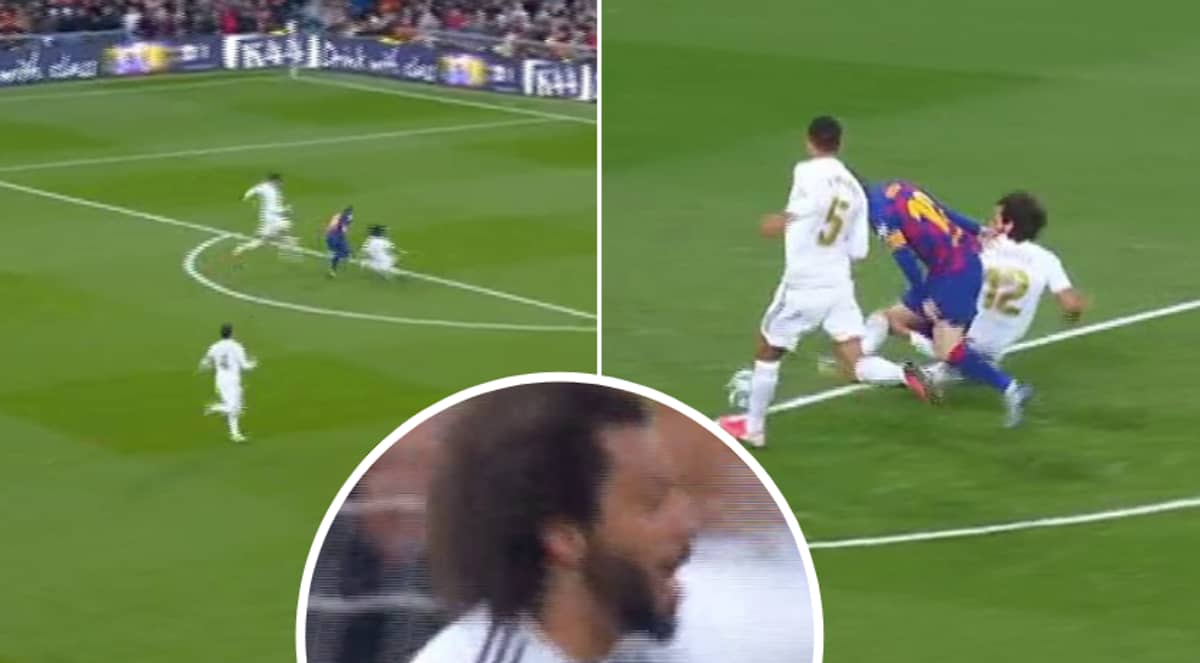 Marcelo Makes Last Ditch Tackle On Messi Celebrates Like He S Scored A Goal Sportbible