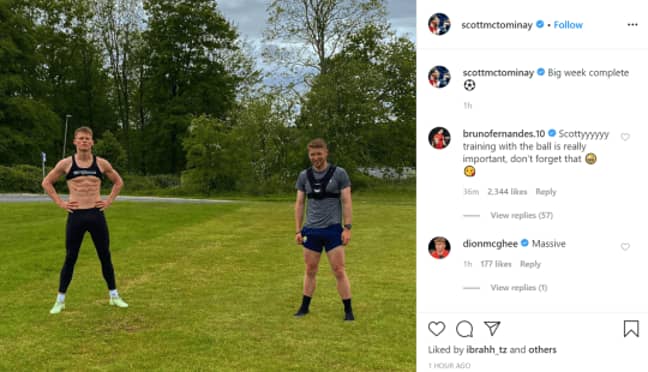 Bruno Fernandes Reacts To Scott Mctominay S Impressive Lockdown Physique Sportbible