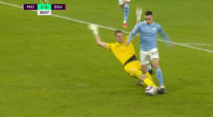 Phil Foden Bizarrely Denied Penalty After Being Fouled In Box Despite Var Review