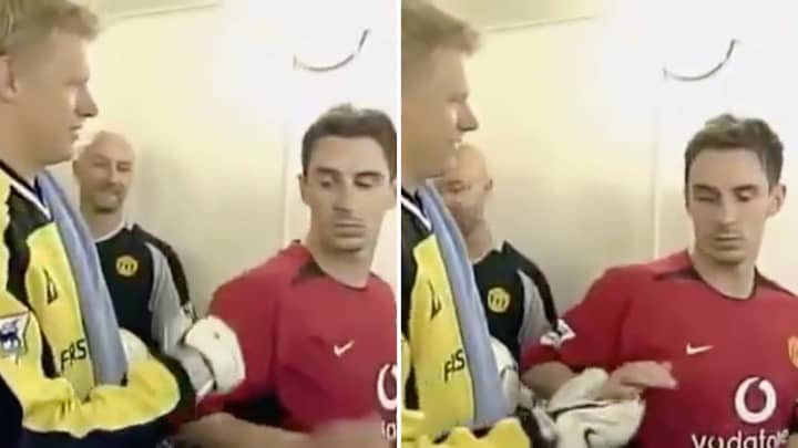 Gary Neville Reveals Real Reason He Refused A Handshake With Peter Schmeichel In 2002 Sportbible