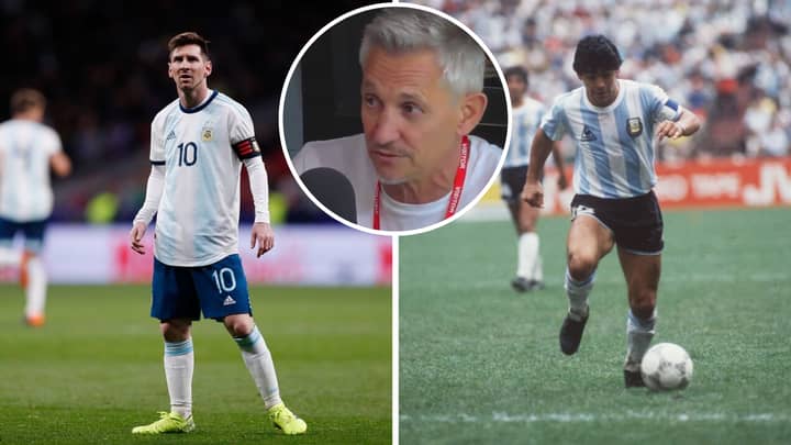 Gary Lineker Gives His Opinion On Lionel Messi Vs Diego Maradona Debate Sportbible