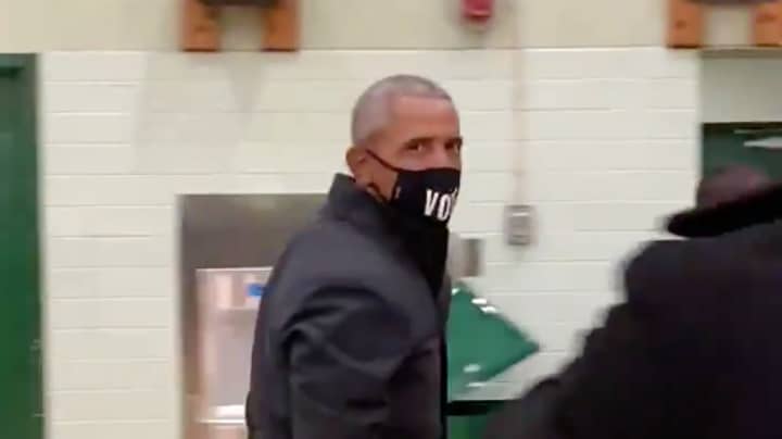 Barack Obama Scores Incredible Three Pointer While Campaigning With Joe Biden