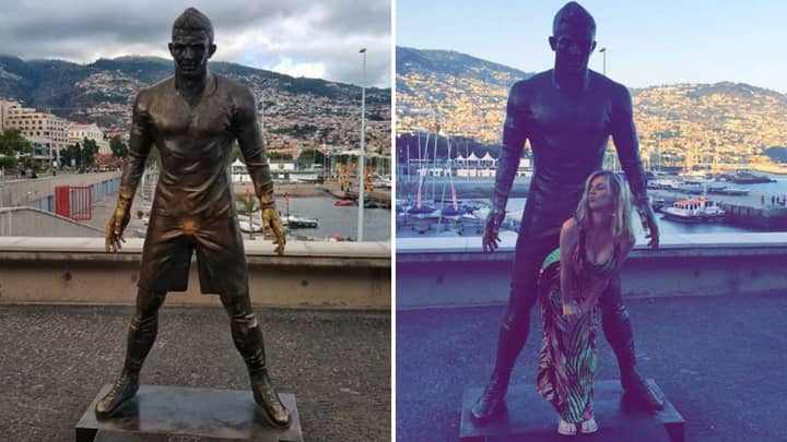 Football Fans Can T Keep Their Hands Off Cristiano Ronaldo Statue S Crotch Sportbible