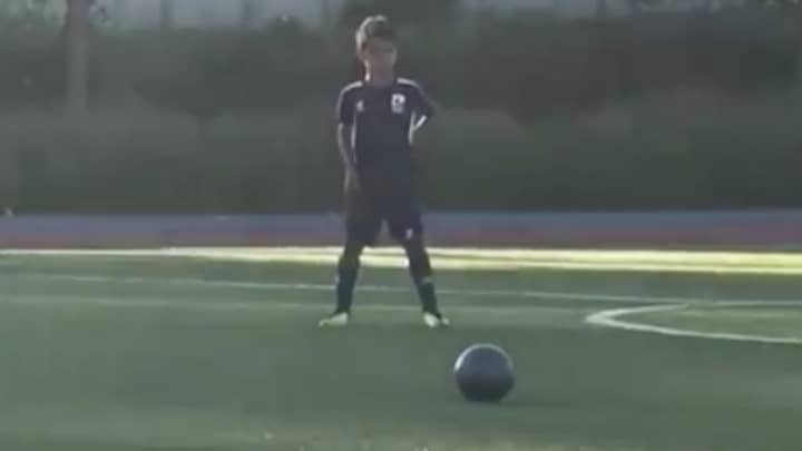 Watch Cristiano Ronaldo S Son Score Stunning Free Kick Sportbible