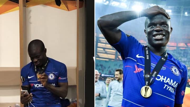 N Golo Kante Facetiming His Family With His Europa League Winners Medal Is Everything Sportbible