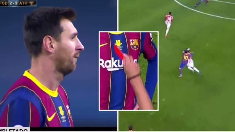 Lionel Messi Sent Off The For The First Time In His Barcelona Career As They Lose Spanish Super Cup Final